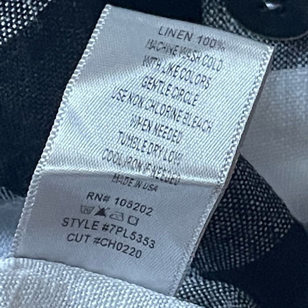BEAU JOURS Merina Shirt Black & White 100% Linen size LARGE/X-LARGE - Picture 11 of 16